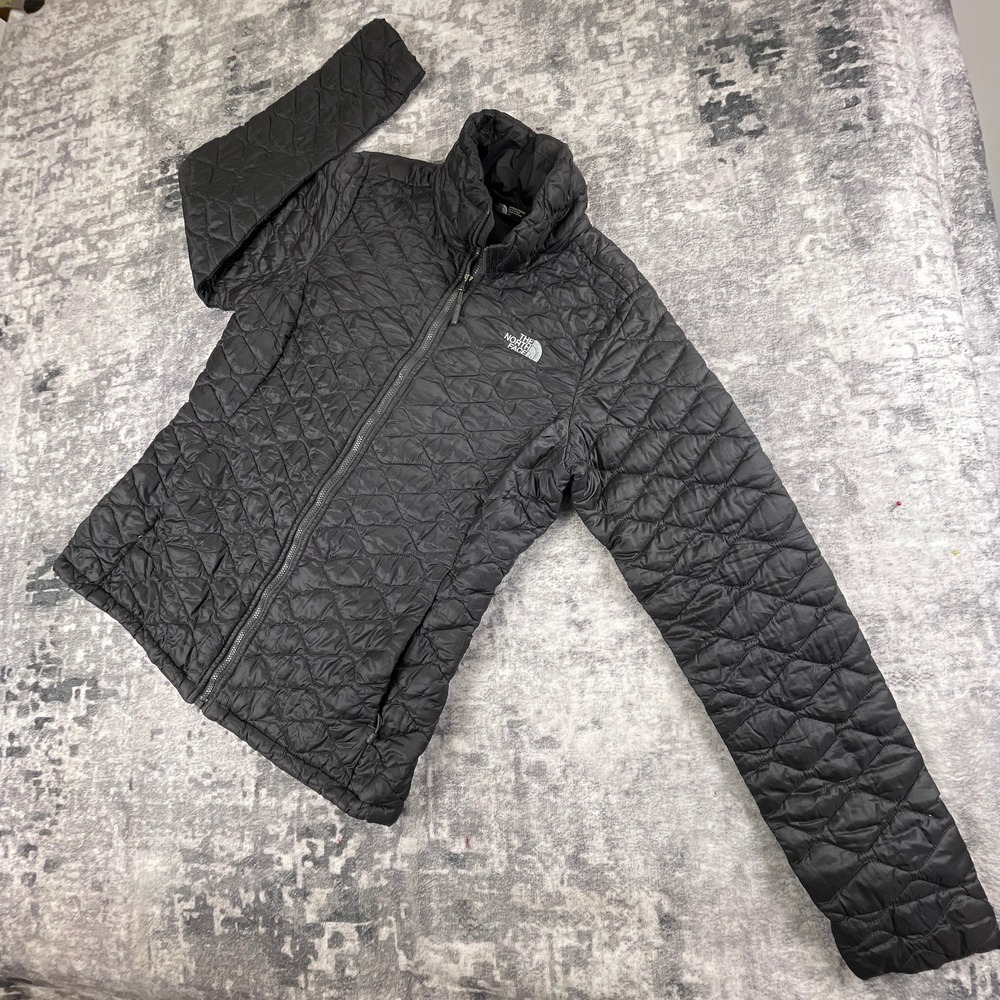 North Face Thermoball Full Zip Puffer Jacket Women Medium Black Quilted